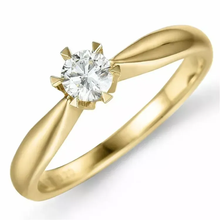 0,20 ct lab grown Diamant Solitärring in 9 Karat Gold 0,20 ct