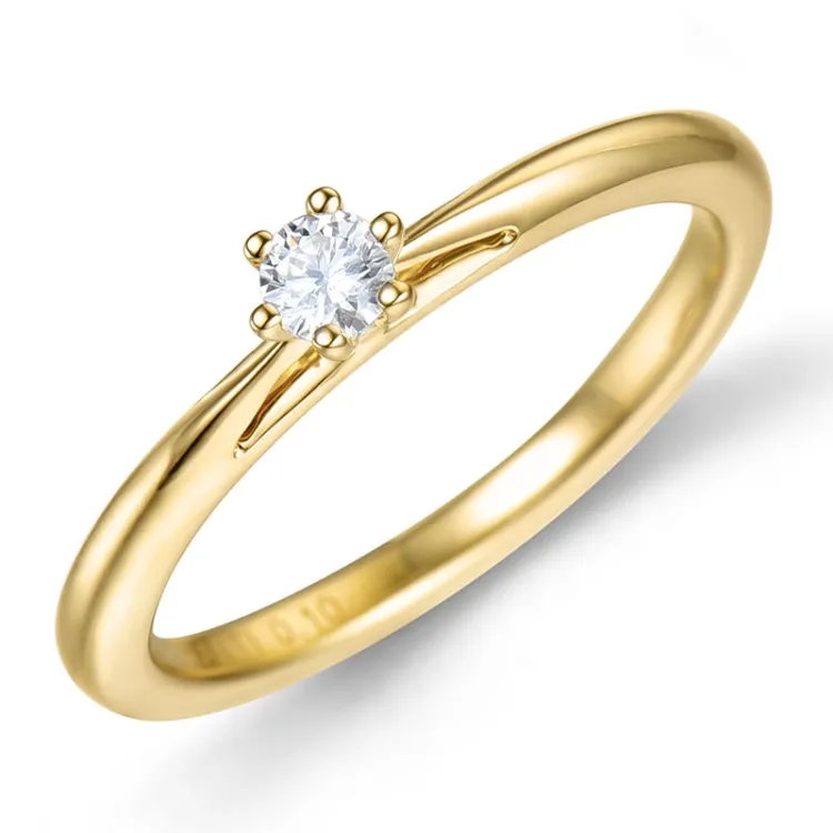0,10 ct lab grown Diamant Ring in 9 Karat Gold 0,10 ct
