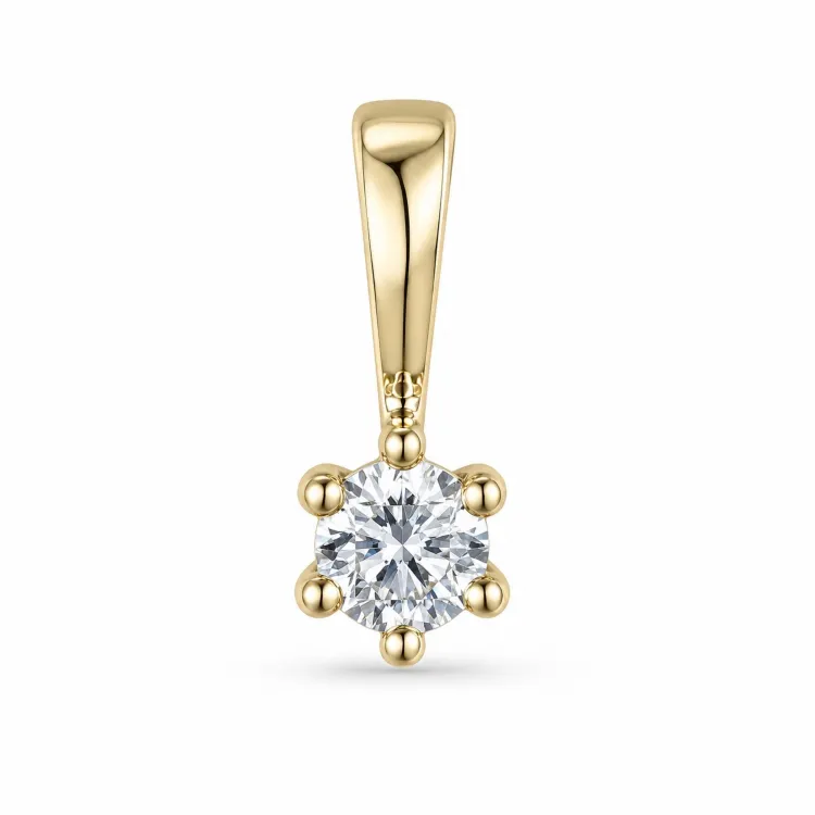 0,10 ct lab grown Diamant Solitäranhänger in 9 karat Gold 0,10 ct