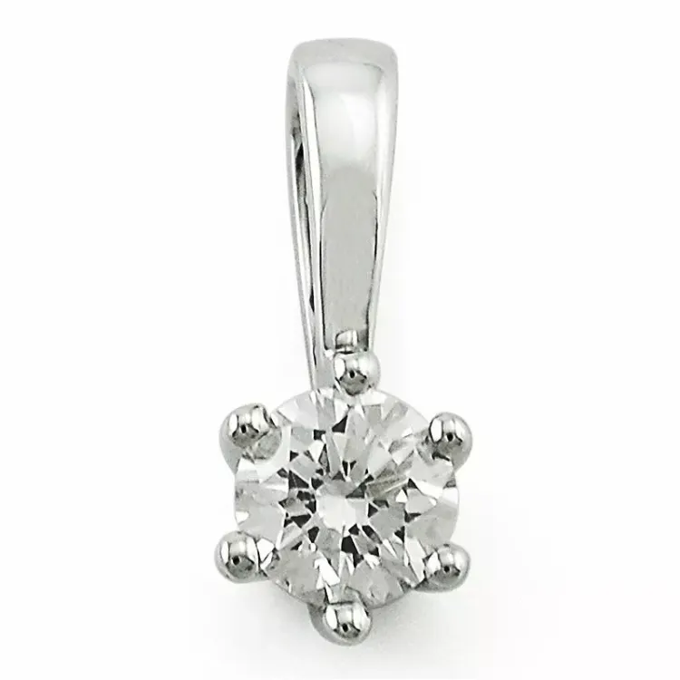 0,20 ct lab grown Diamant Solitäranhänger in 9 karat Weißgold 0,20 ct