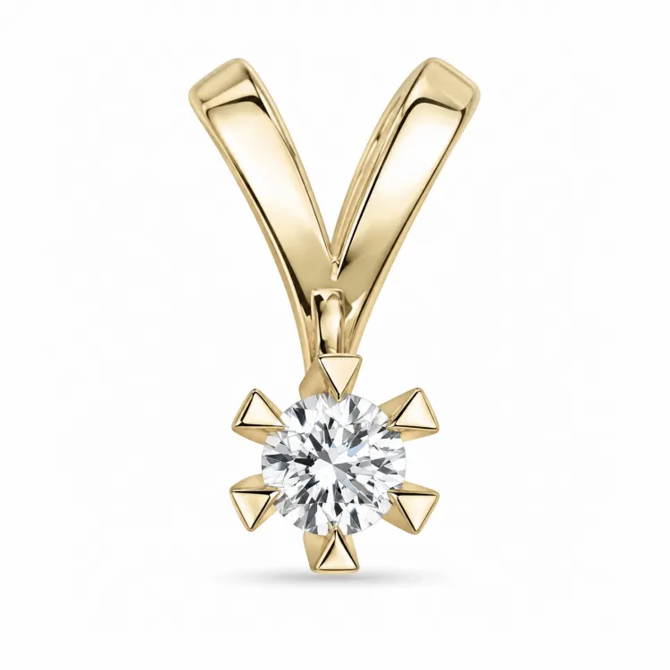 0,20 ct lab grown Diamant Anhänger in 9 karat Gold 0,20 ct