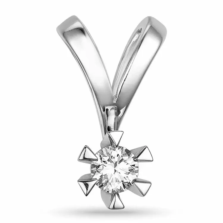 0,20 ct lab grown Diamant Solitäranhänger in 9 karat Weißgold 0,20 ct