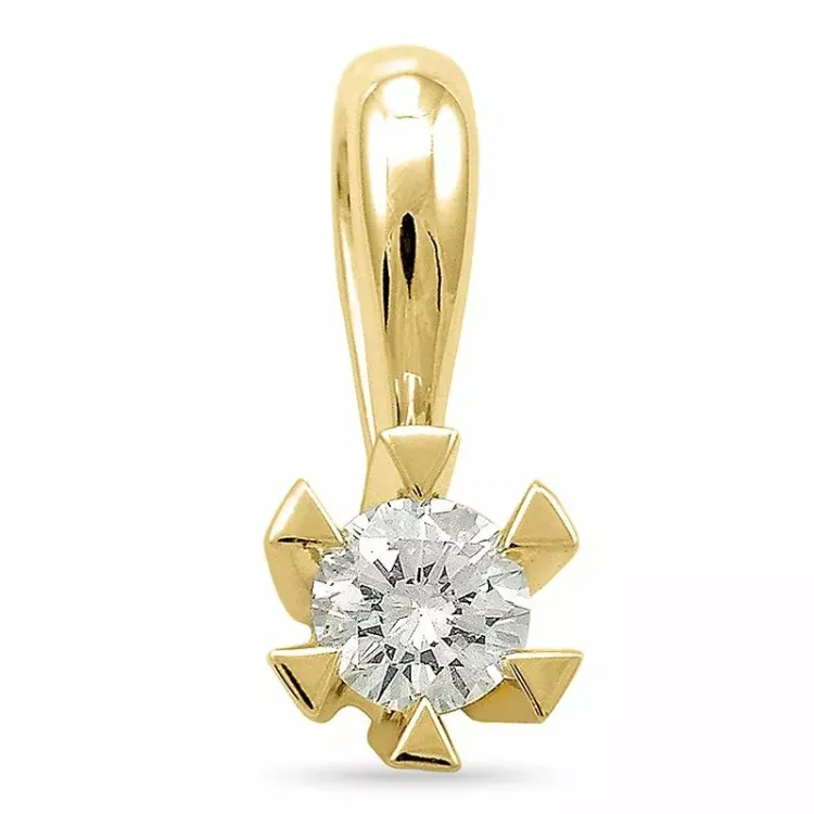 0,20 ct lab grown Diamant Solitäranhänger in 9 karat Gold 0,20 ct