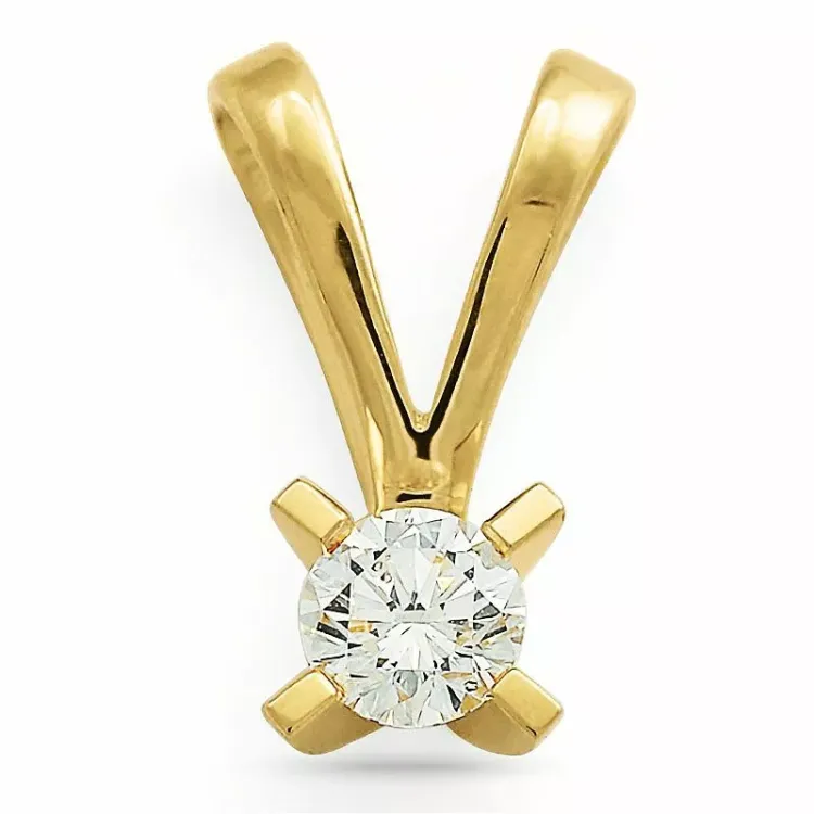 0,20 ct lab grown Diamant Solitäranhänger in 9 karat Gold 0,20 ct