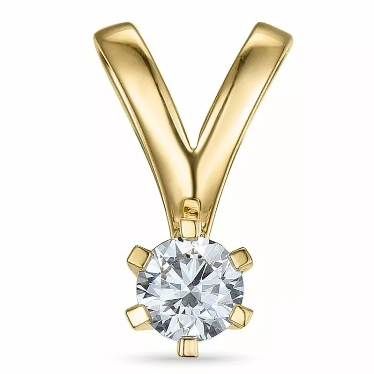 0,20 ct lab grown Diamant Solitäranhänger in 9 karat Gold 0,20 ct