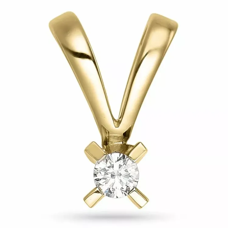 0,05 ct lab grown Diamant Solitäranhänger in 9 karat Gold 0,05 ct