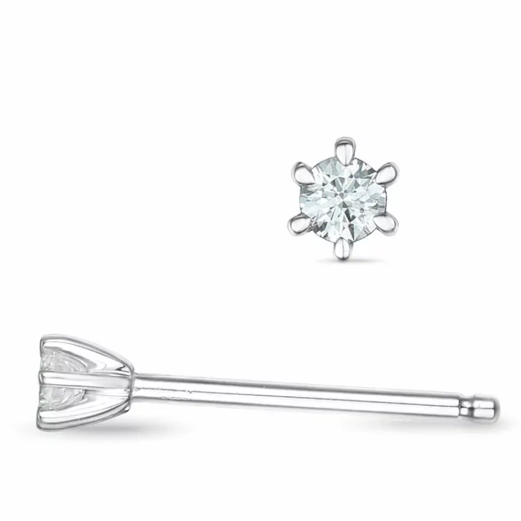 2 x 0,03 ct lab grown Diamant Solitärohrstecker in 9 Karat Weißgold mit lab grown Diamant 
