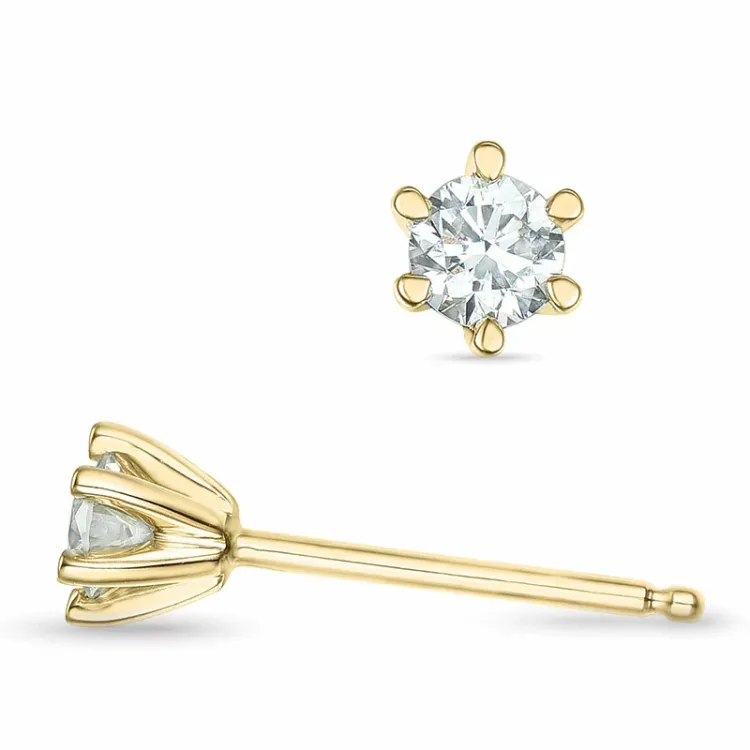 2 x 0,16 ct lab grown Diamant Solitärohrstecker in 9 Karat Gold mit lab grown Diamant 
