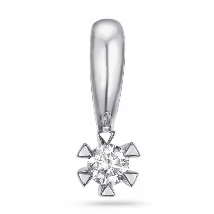 0,05 ct lab grown Diamant Solitäranhänger in 9 karat Weißgold 0,05 ct