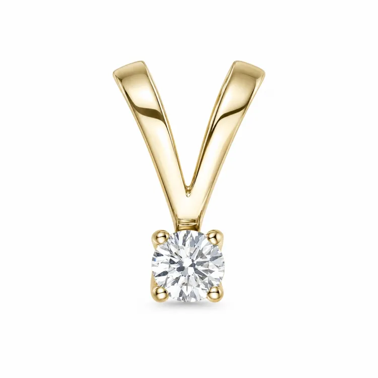 0,10 ct lab grown Diamant Solitäranhänger in 9 karat Gold 0,10 ct
