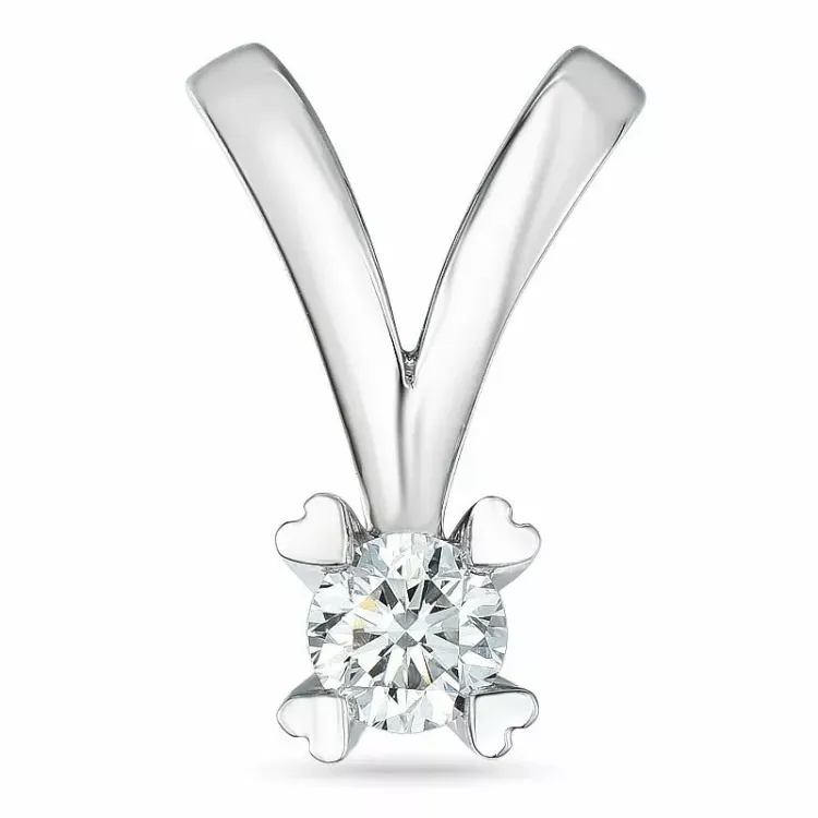 0,20 ct lab grown Diamant Solitäranhänger in 9 karat Weißgold 0,20 ct