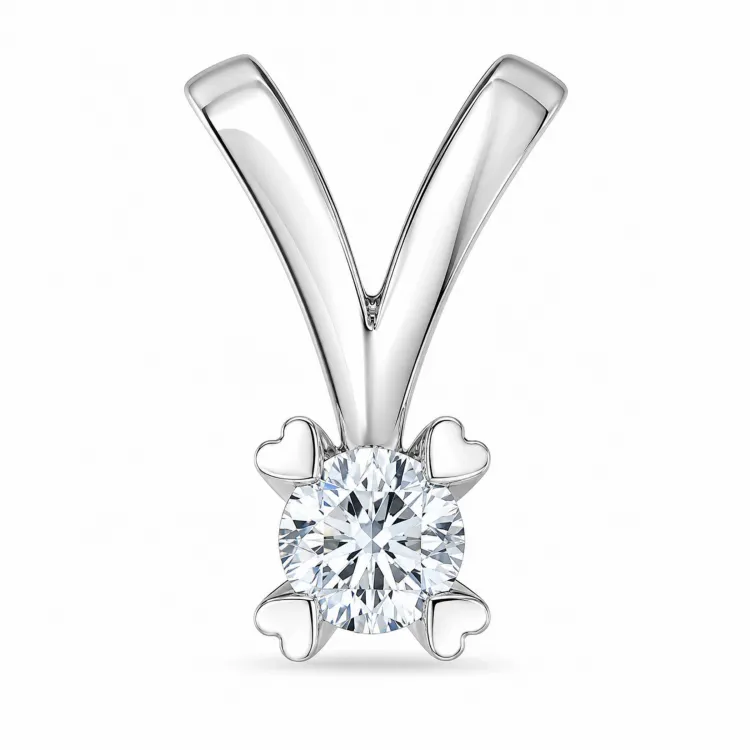 0,20 ct lab grown Diamant Solitäranhänger in 9 karat Weißgold 0,20 ct