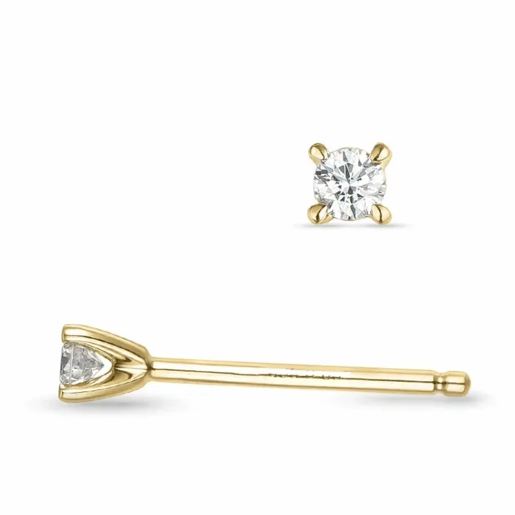 2 x 0,05 ct lab grown Diamant Solitärohrstecker in 9 Karat Gold mit lab grown Diamant 