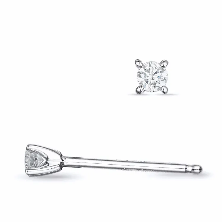 2 x 0,05 ct lab grown Diamant Solitärohrstecker in 9 Karat Weißgold mit lab grown Diamant 