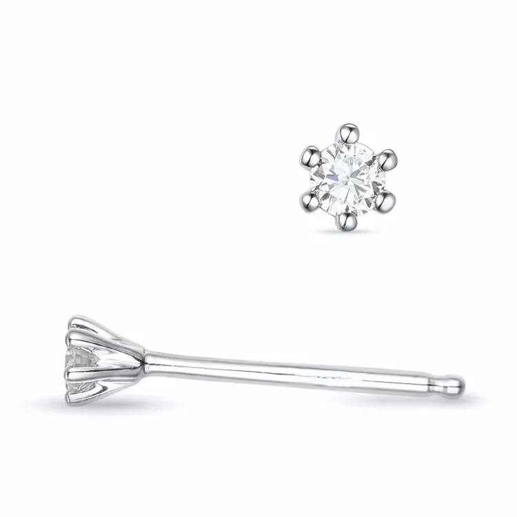 2 x 0,04 ct lab grown Diamant Solitärohrstecker in 9 Karat Weißgold mit lab grown Diamant 