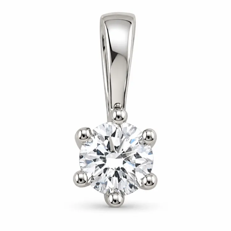 0,20 ct lab grown Diamant Solitäranhänger in 9 karat Weißgold 0,20 ct