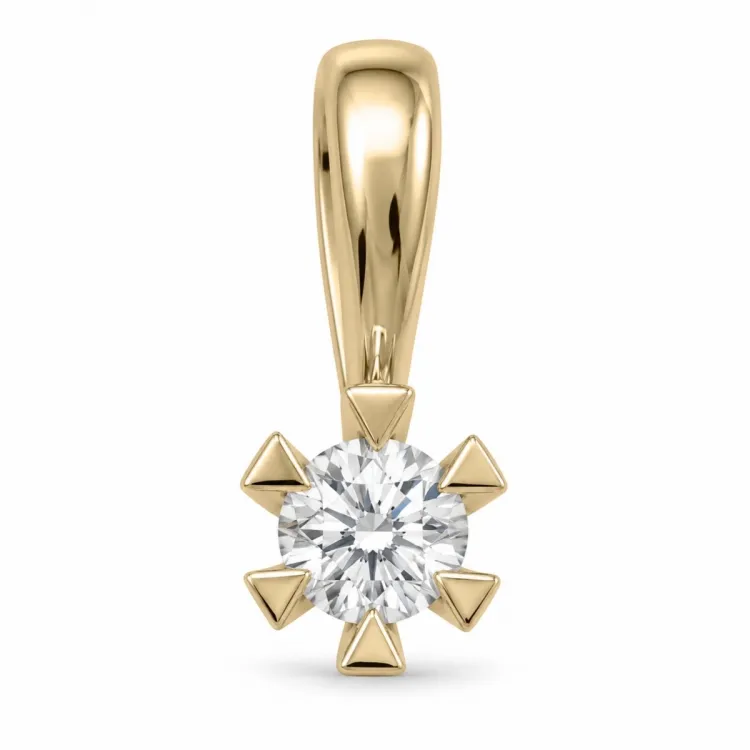 0,20 ct lab grown Diamant Solitäranhänger in 9 karat Gold 0,20 ct