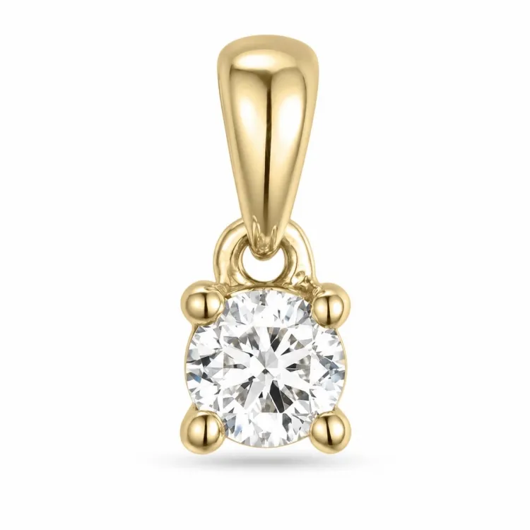 0,20 ct lab grown Diamant Solitäranhänger in 9 karat Gold 0,20 ct