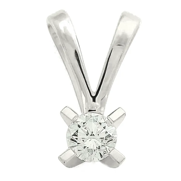 0,20 ct lab grown Diamant Solitäranhänger in 9 karat Weißgold 0,20 ct