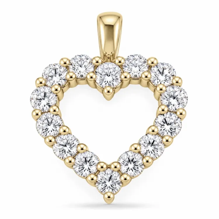 Herz lab grown Diamant Anhänger in 9 karat Gold 1,72 ct