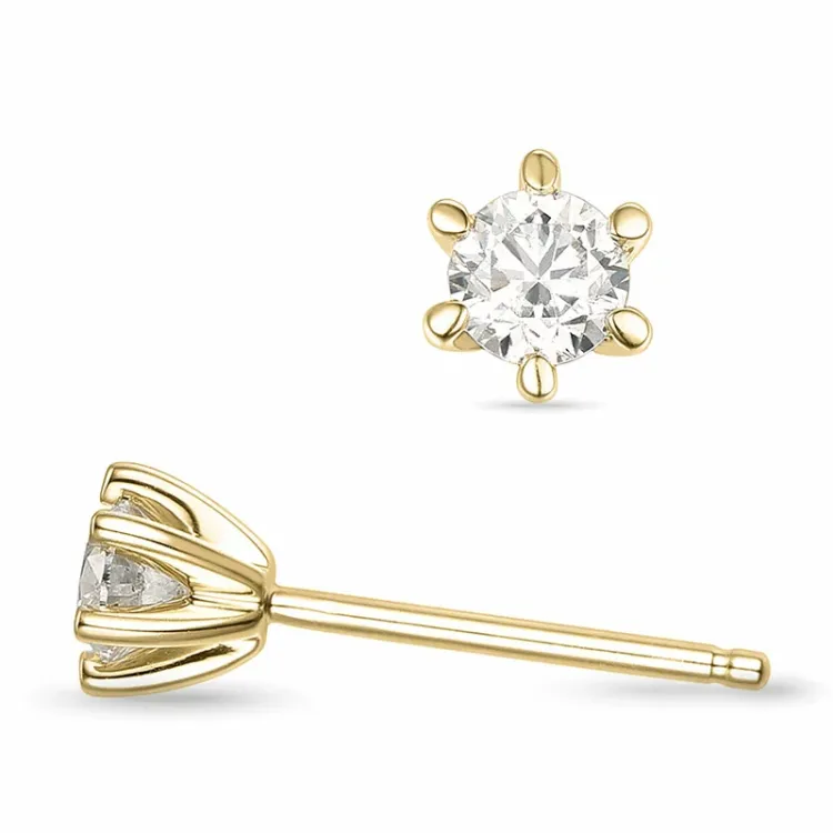 2 x 0,20 ct lab grown Diamant Solitärohrstecker in 9 Karat Gold mit lab grown Diamant 