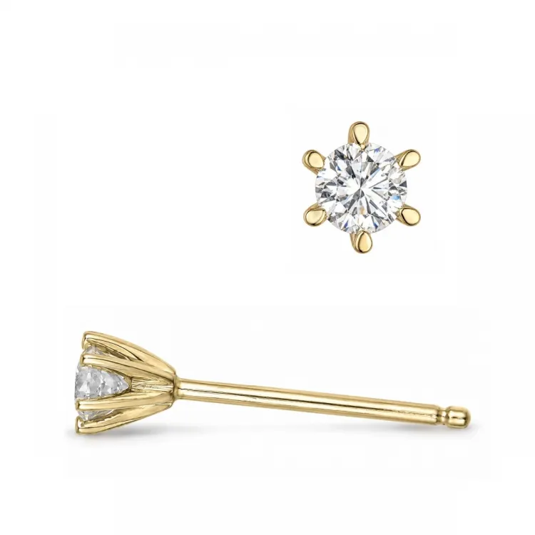 2 x 0,08 ct lab grown Diamant Solitärohrstecker in 9 Karat Gold mit lab grown Diamant 