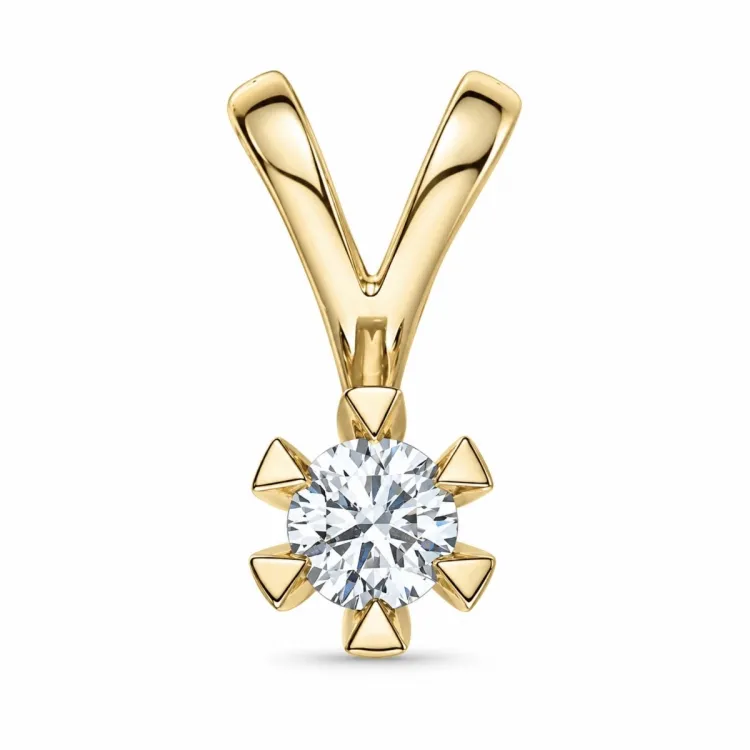 0,30 ct lab grown Diamant Anhänger in 9 karat Gold 0,30 ct