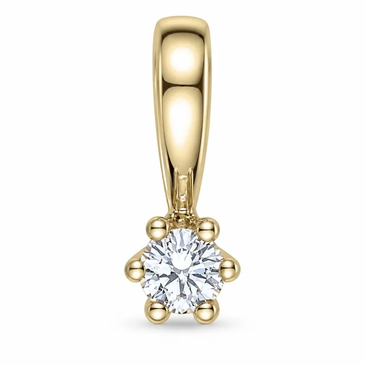 0,05 ct lab grown Diamant Solitäranhänger in 9 karat Gold 0,05 ct