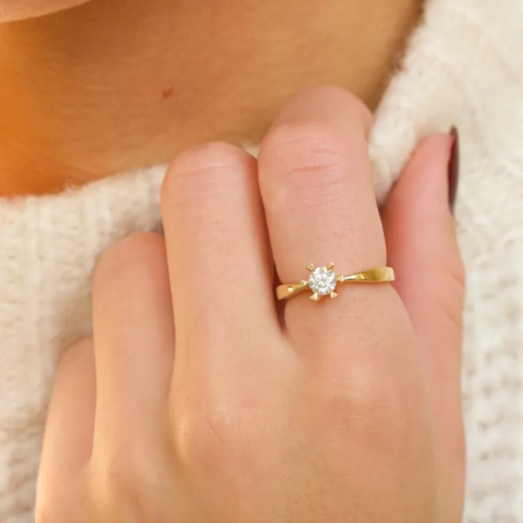 0,40 ct lab grown Diamant Ring in 14 Karat Gold 0,40 ct