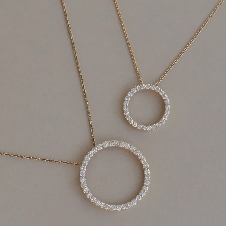runder lab grown Diamant Anhänger in 14 karat Gold 1,03 ct