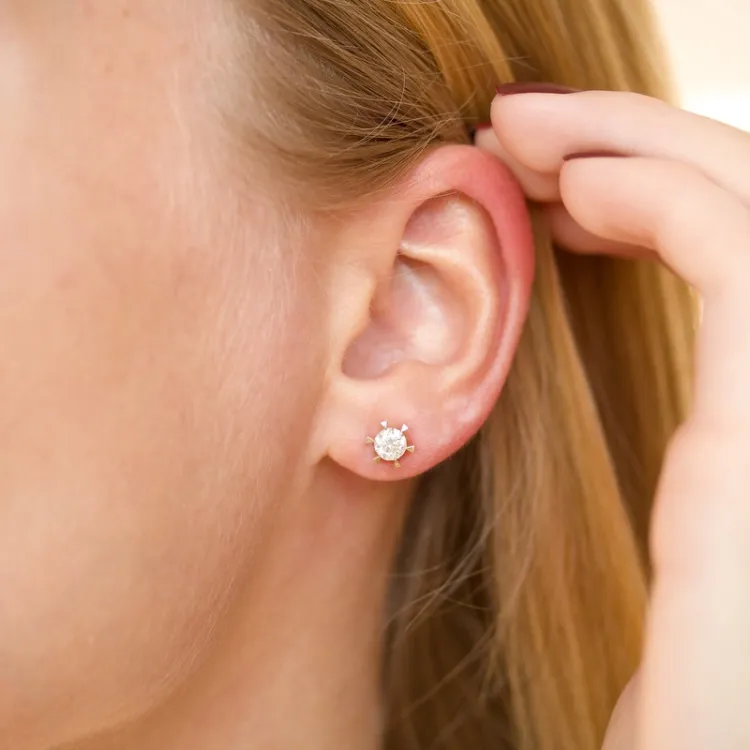 2 x 0,40 ct lab grown Diamant Ohrstecker in 14 Karat Gold mit lab grown Diamant 