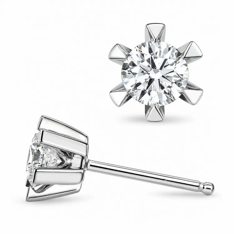 2 x 0,40 ct lab grown Diamant Ohrstecker in 14 Karat Weißgold mit lab grown Diamant 
