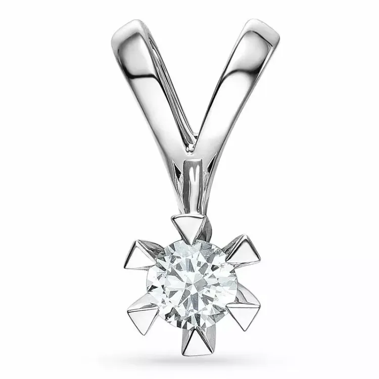 0,30 ct lab grown Diamant Anhänger in 14 karat Weißgold 0,30 ct