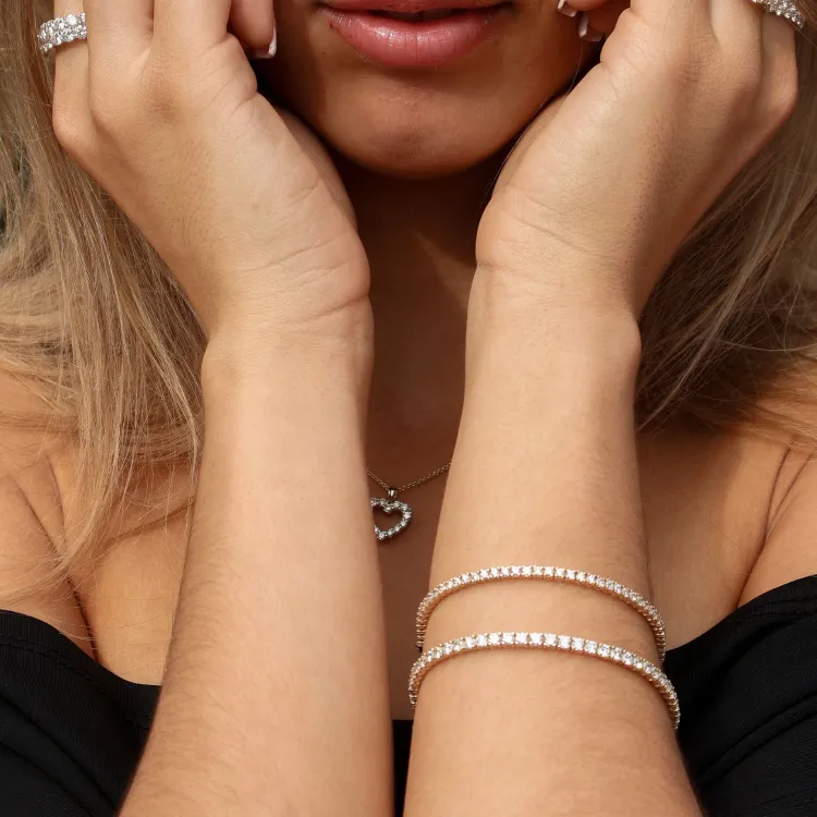 Tennisarmband 3,14 ct aus 14 Karat Gold