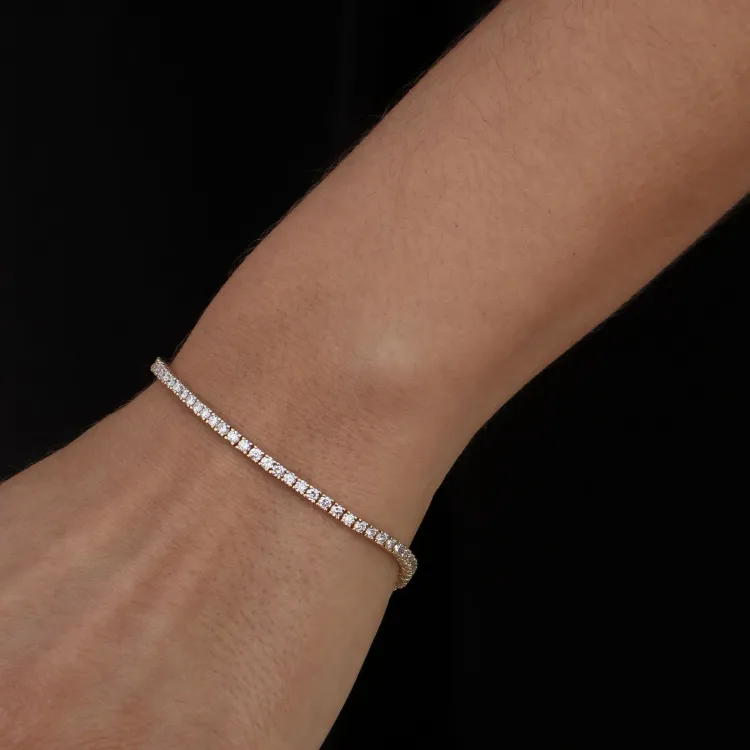 Tennisarmband 2,86 ct aus 14 Karat Gold