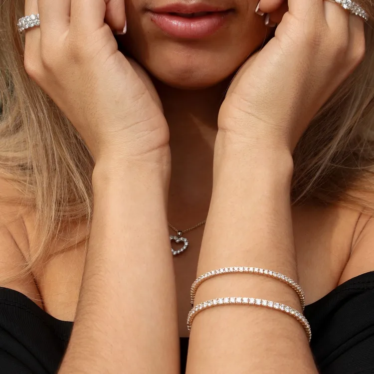 Tennisarmband 2,86 ct aus 14 Karat Gold