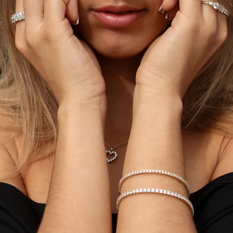 Tennisarmband 3,00 ct aus 14 Karat Gold