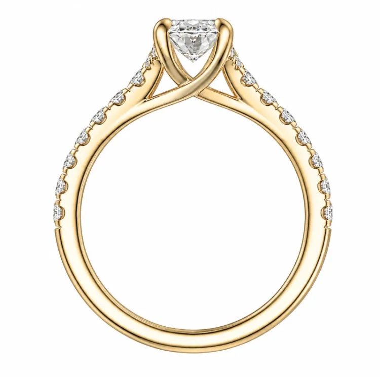 ovaler lab grown Diamant Ring in 14 Karat Gold 1,0 ct 0,26 ct