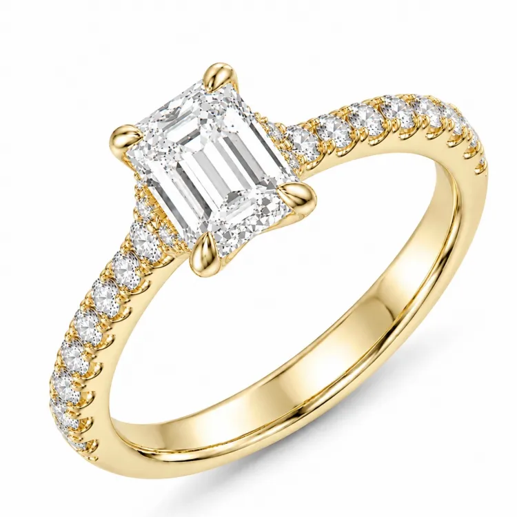 lab grown Diamant Ring in 14 Karat Gold 1,0 ct 0,25 ct