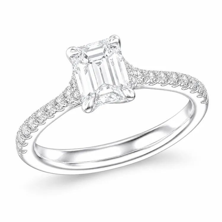 lab grown Diamant Ring in 14 Karat Weißgold 1,0 ct 0,25 ct