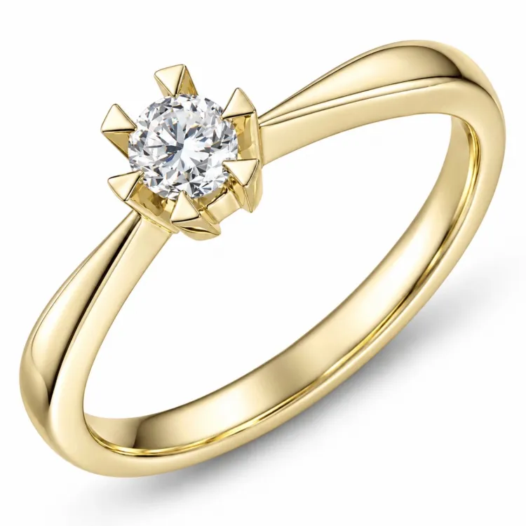 0,20 ct lab grown Diamant Solitärring in 14 Karat Gold 0,20 ct