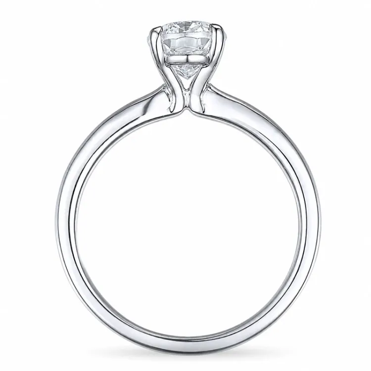 ovaler lab grown Diamant Solitärring in 14 Karat Weißgold 1,0 ct