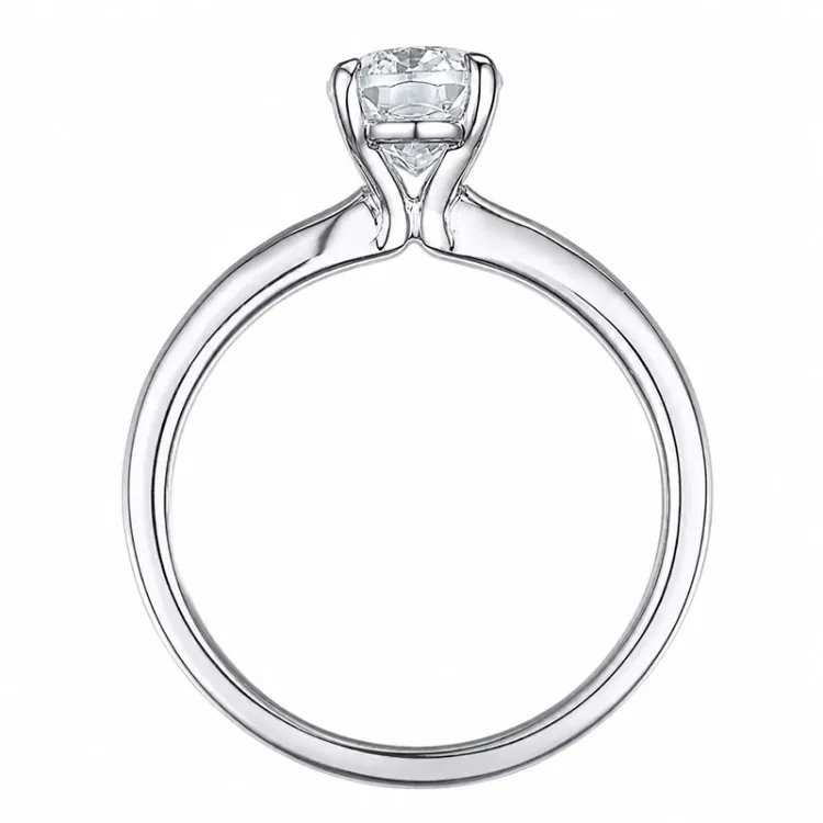 ovaler lab grown Diamant Solitärring in 14 Karat Weißgold 2,0 ct