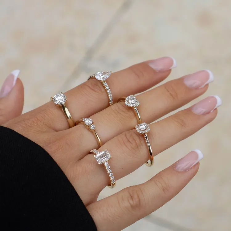 lab grown Diamant Ring in 14 Karat Gold 1,0 ct 0,26 ct