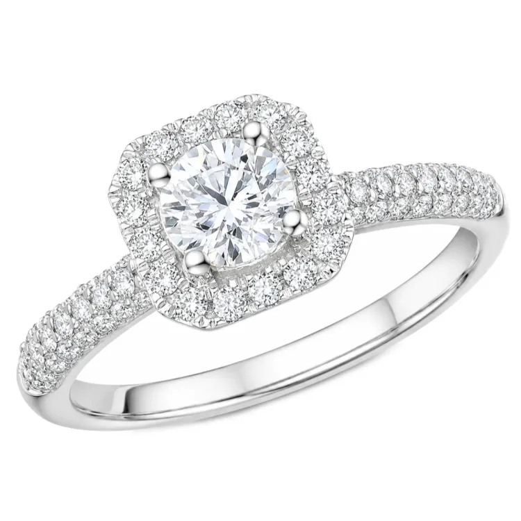 lab grown Diamant Ring in 14 Karat Weißgold 0,52 ct 0,49 ct