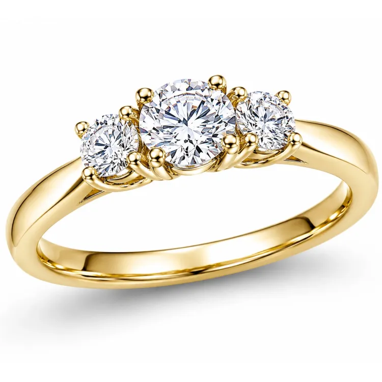 lab grown Diamant Ring in 14 Karat Gold 0,30 ct 0,20 ct