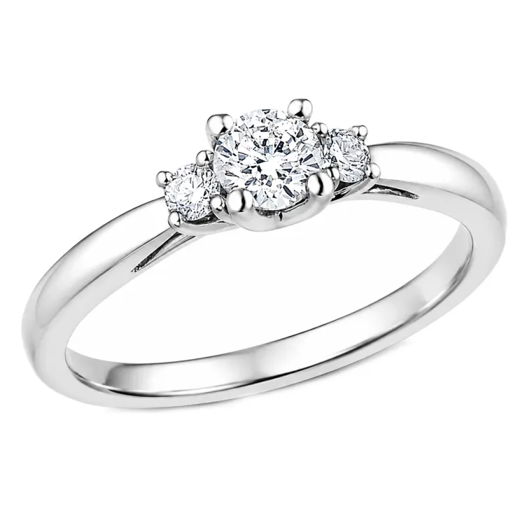 lab grown Diamant Ring in 14 Karat Weißgold 0,30 ct 0,10 ct