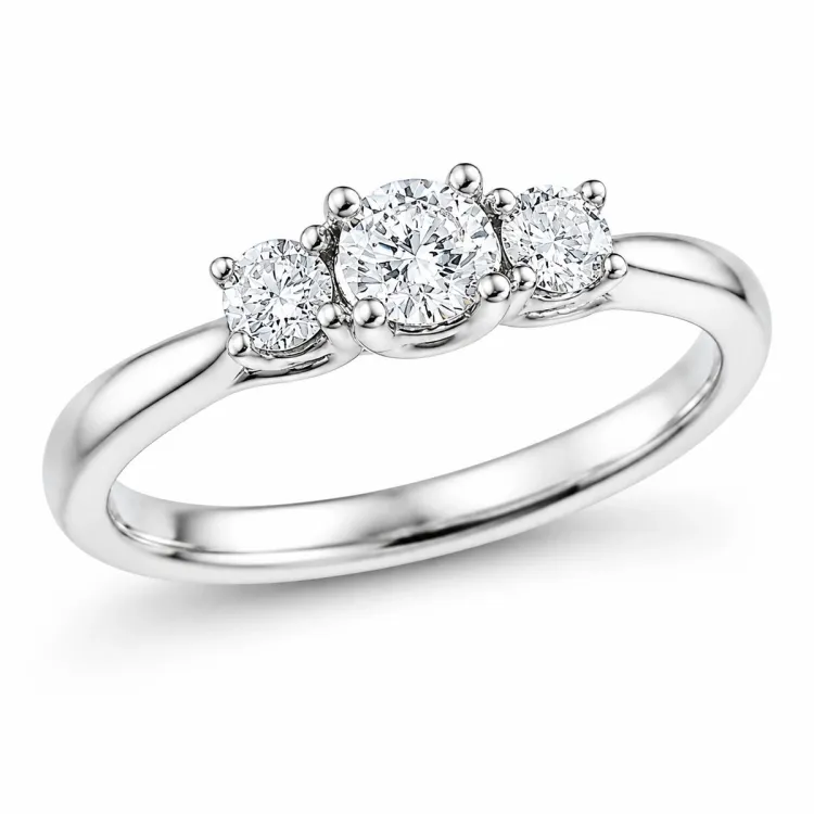 lab grown Diamant Ring in 14 Karat Weißgold 0,25 ct 0,26 ct