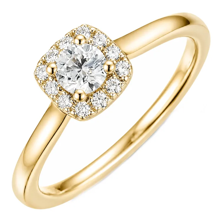 lab grown Diamant Ring in 14 Karat Gold 0,26 ct 0,08 ct