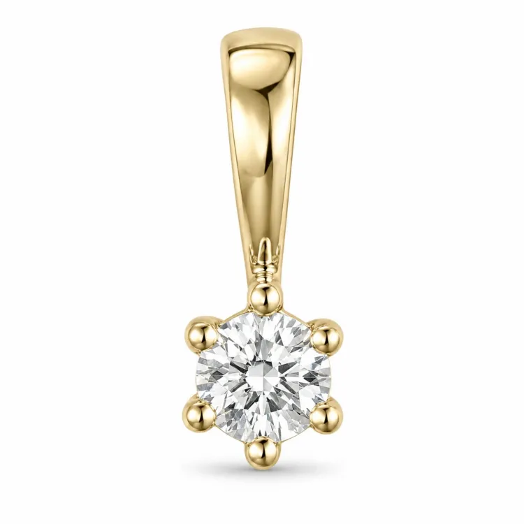 0,10 ct lab grown Diamant Anhänger in 14 karat Gold 0,10 ct
